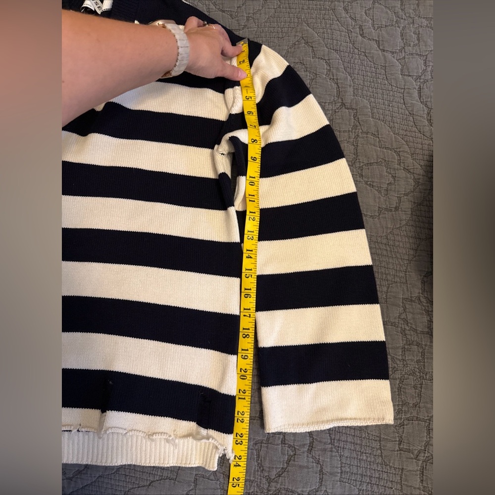 Monse Faux Pearl Striped Navy Knit Sweater Women's XS.💎Spring/Summer 2019 Runway - Picture 12 of 12
